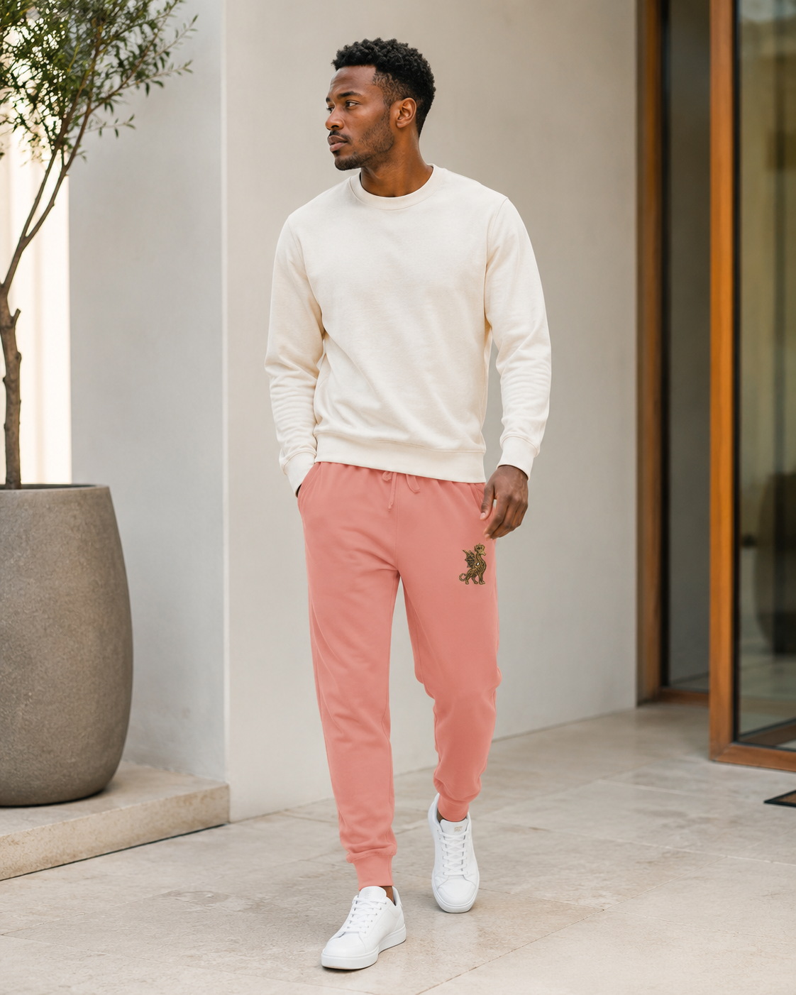 Embroidered Giragon Sweatpants