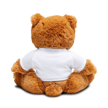 Plush Teddy Bear with Bow Tie & Custom T‑Shirt — Cute Gift for Kids & Couples