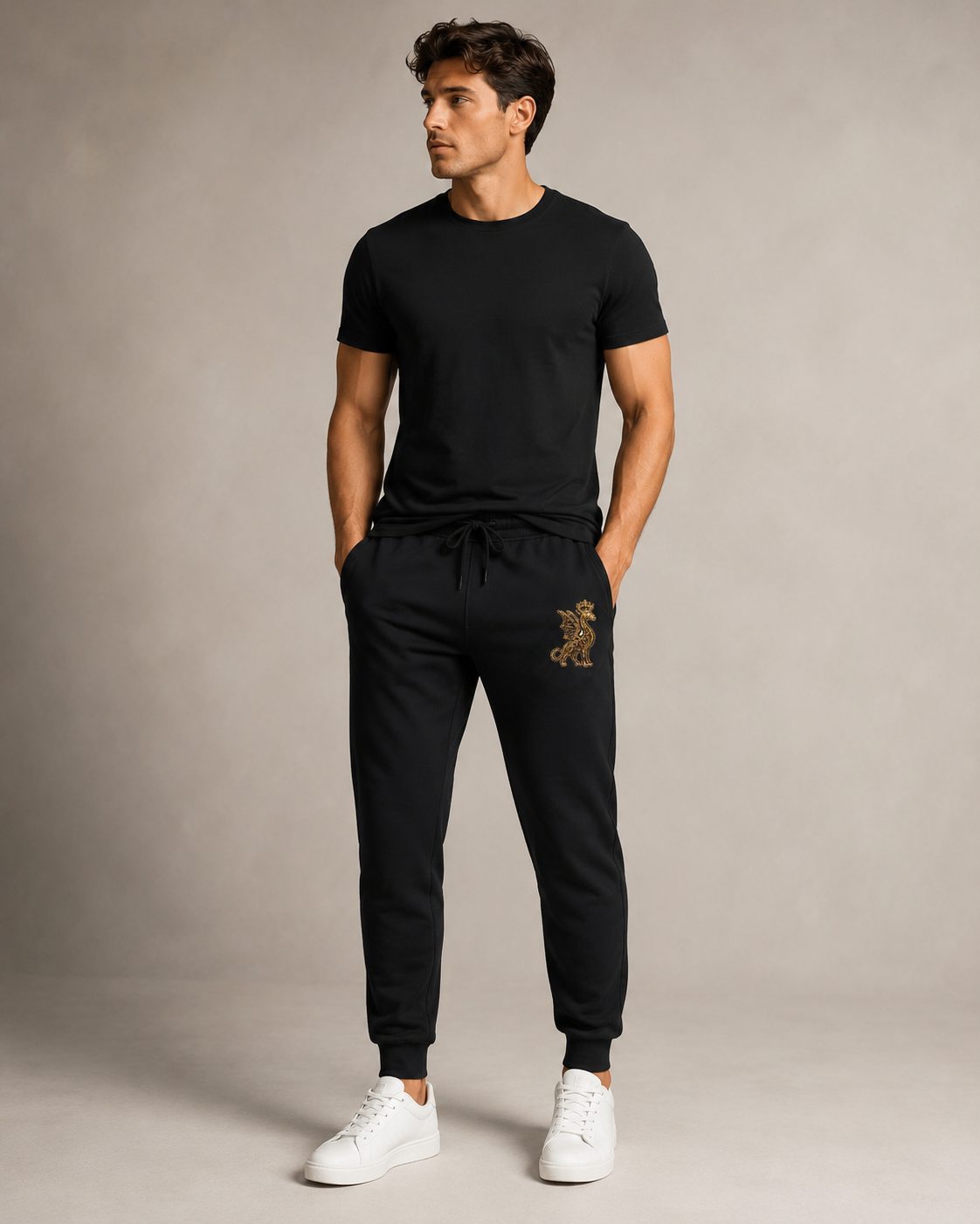 Embroidered Giragon Sweatpants